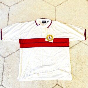 NWT Vintage 70s/80s Men's Triples Deck Wear Nautical Polo Red Stripe Detail XL